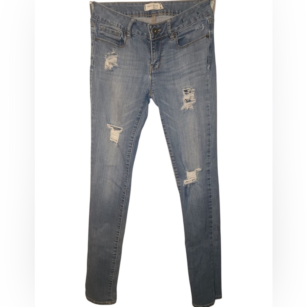 Bullhead Blue Skinny Distressed Jeans
